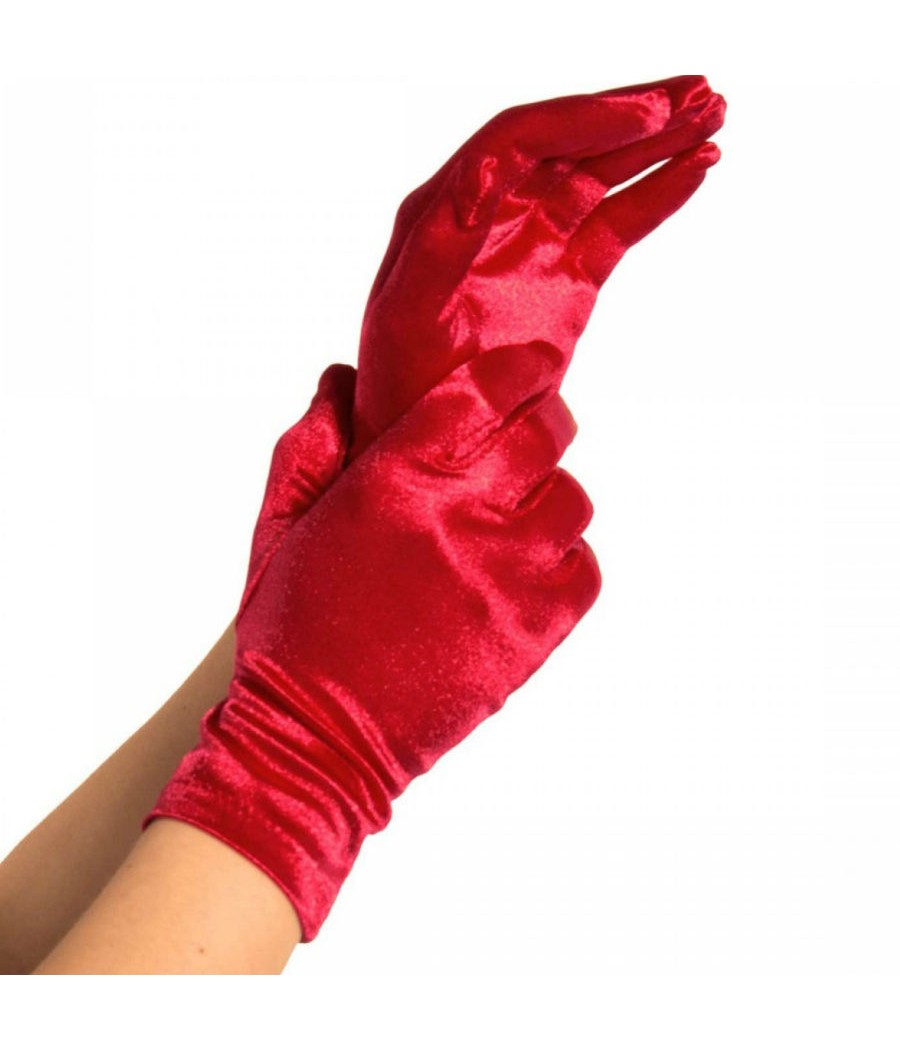 LEG AVENUE - SATIN GLOVES RED